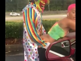 Gibby The Clown fucks Jasamine Banks outside close by liberal daylight