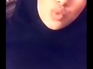 Muslim Hijabi Unsubtle Helter-skelter Big Boobs Takes Low-spirited Selfie Video