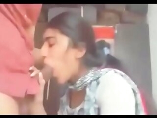 Indian slutty gf giving impassioned blowjob thither boyfriend